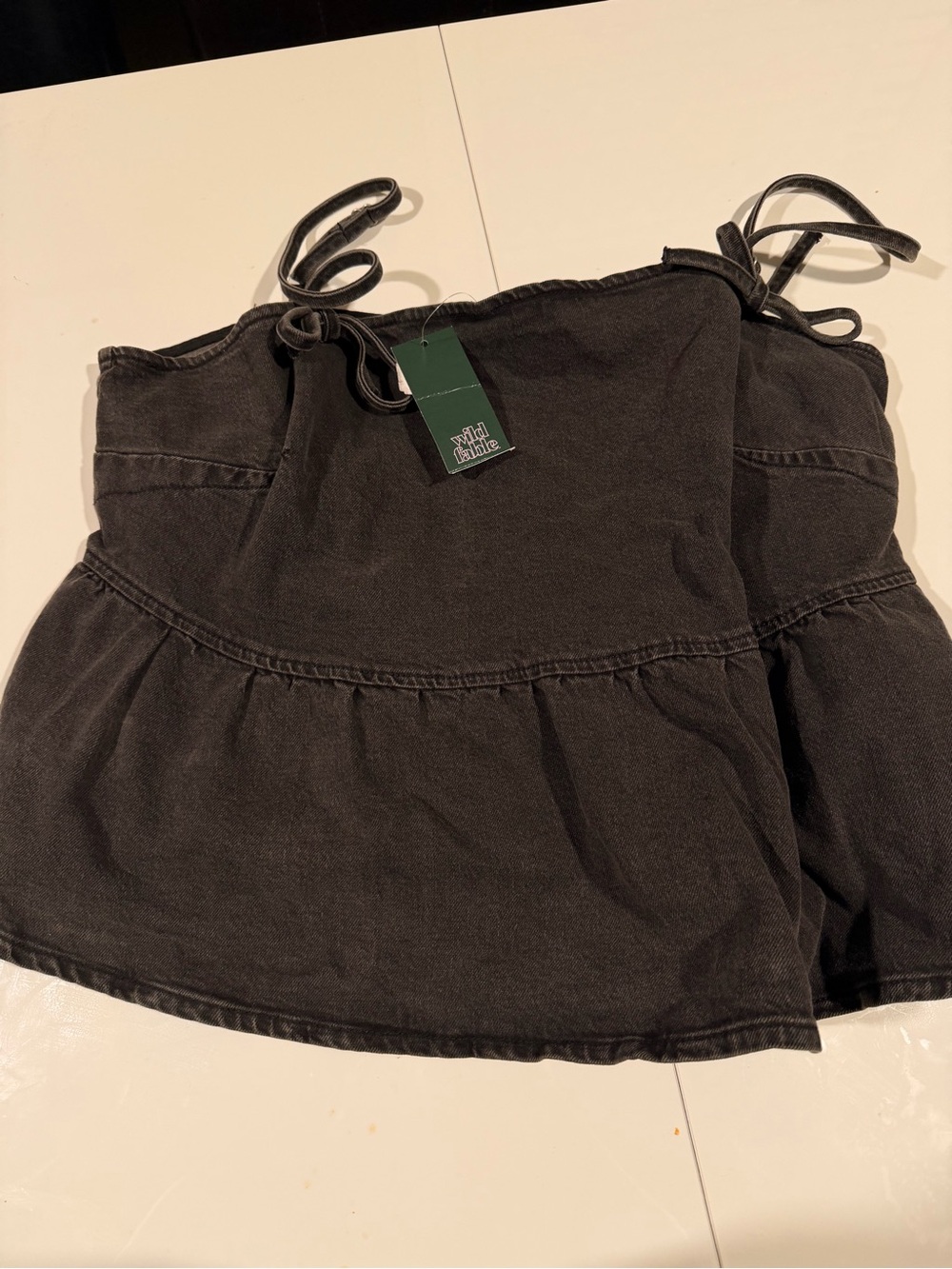 Women's Denim Peplum Tank Top Wild Fable Black Wash Size xxl nwt